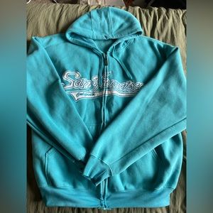 Oversized Teal San Francisco Hooded Jacket
